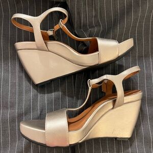 Chic Metallic Wedge Sandals